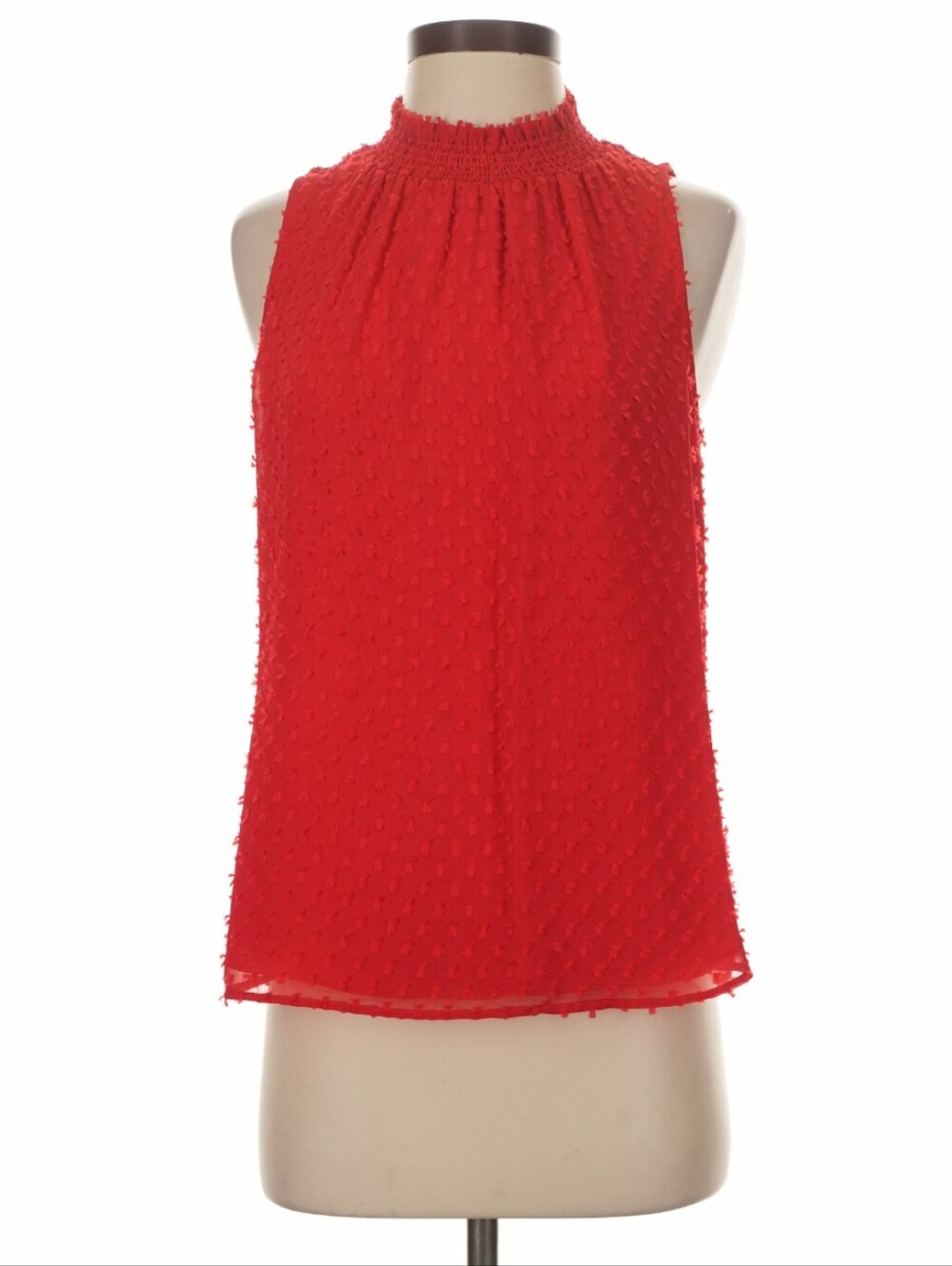 Daniel Rainn Red Textured High-Neck Sleeveless Tank